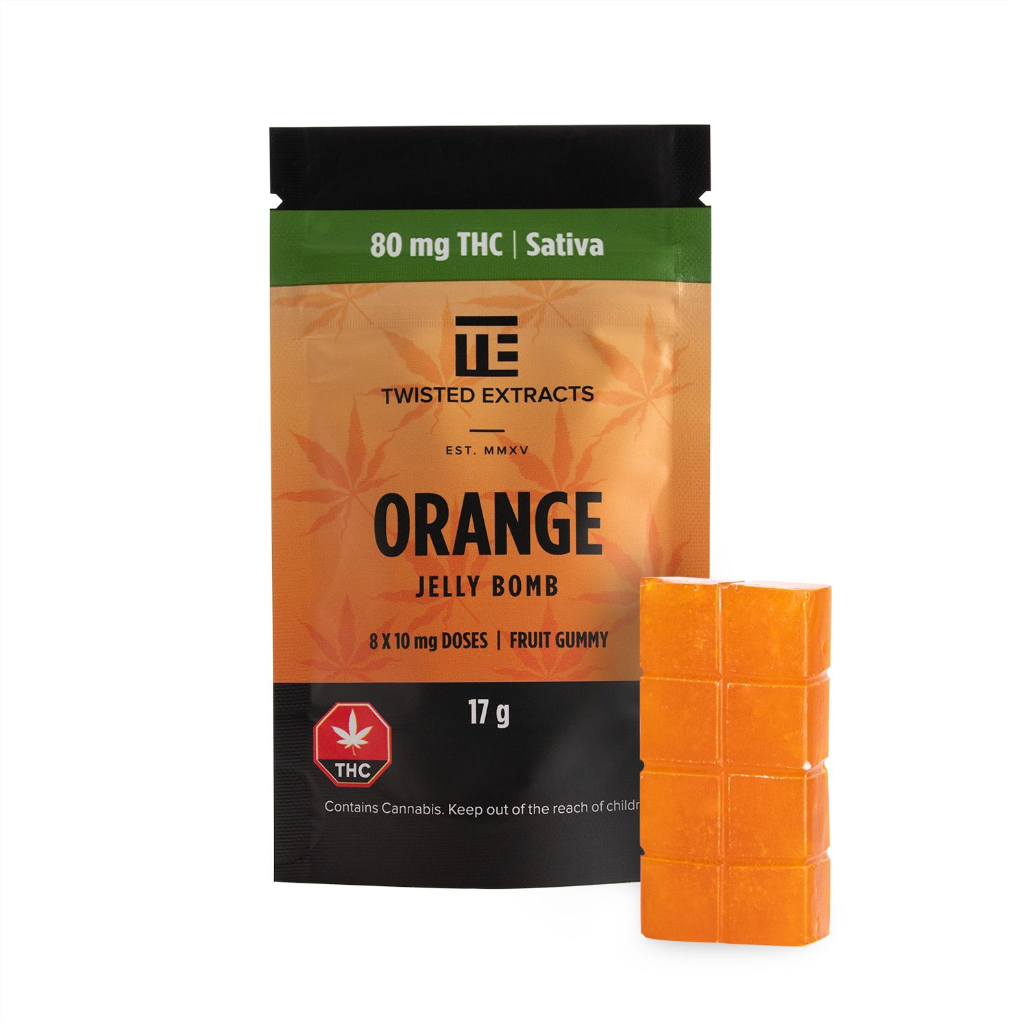 Orange Jelly Bombs 80MG THC – Twisted Extracts Sativa EU