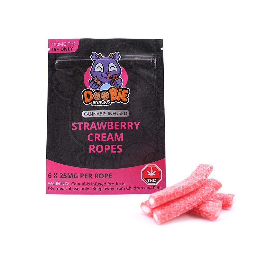 Strawberry Cream Ropes 150MG THC – Doobie Snacks EU